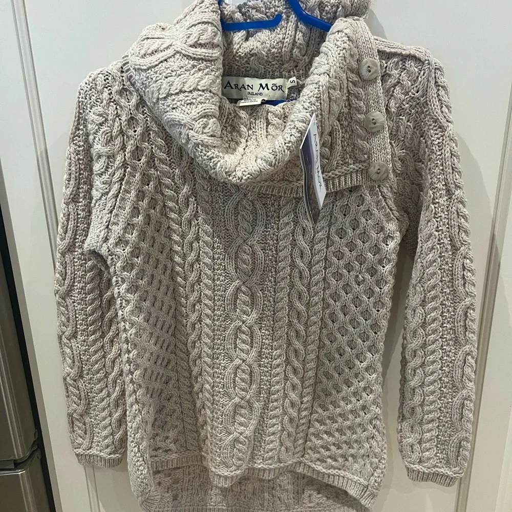 New with tags Aran Mor Cable Knit Sweater small - Picture 4 of 4